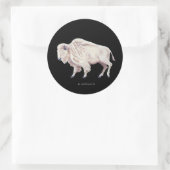 Sticker Rond Buffle blanc sur noir solide (Sac)