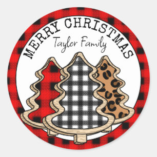 Sticker Rond Buffle de Noël personnalisé
