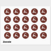 Sticker Rond Buffle rouge de Noël déposé (Feuille)