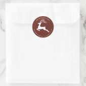 Sticker Rond Buffle rouge de Noël déposé (Sac)