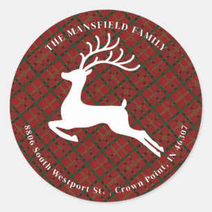 Sticker Rond Buffle rouge de Noël déposé