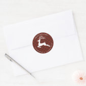 Sticker Rond Buffle rouge de Noël déposé (Enveloppe)