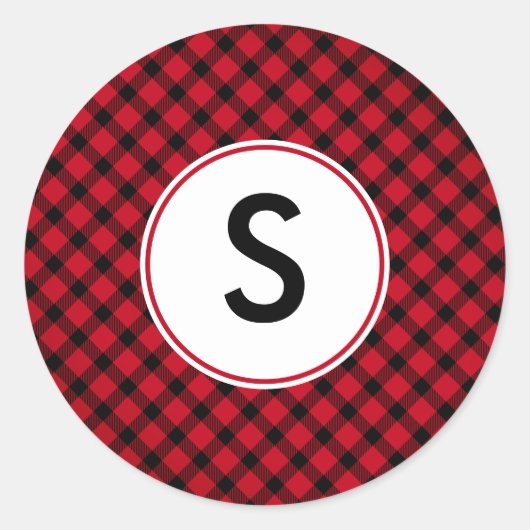 Sticker Rond Buffle rouge et noir déposé (Devant)