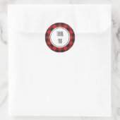 Sticker Rond Buffle rouge noir Plaid Noël (Sac)