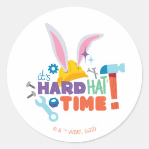 Sticker Rond BUGS BUNNY BUILDERS™ C'est l'heure du casque