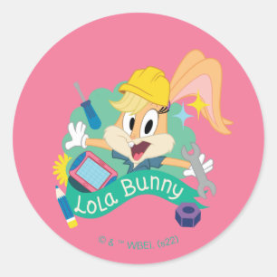 Sticker Rond BUGS BUNNY BUILDERS™  Lola Bunny Graphique de cara