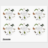 Sticker Rond Bugs & Insects Vintage Boy Birthday (Feuille)