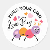 Sticker Rond Build a Love Bug Playdough Valentine Label (Devant)