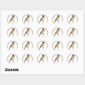 Sticker Rond Bulbul chinois (Feuille)