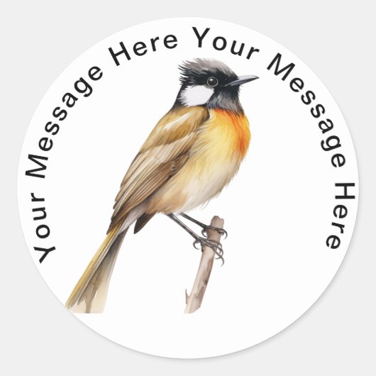 Sticker Rond Bulbul chinois (Devant)