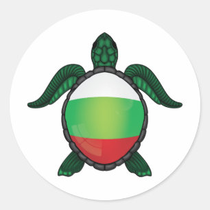Sticker Rond Bulgarie pavillon de tortue de mer classique rond