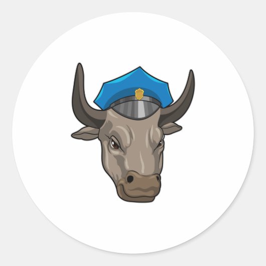 Sticker Rond Bull agent de police Police (Devant)
