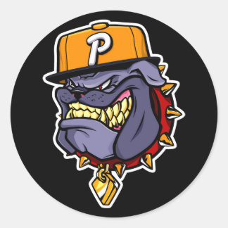 Sticker Rond Bull De Cette Industrie "La Mascotte"