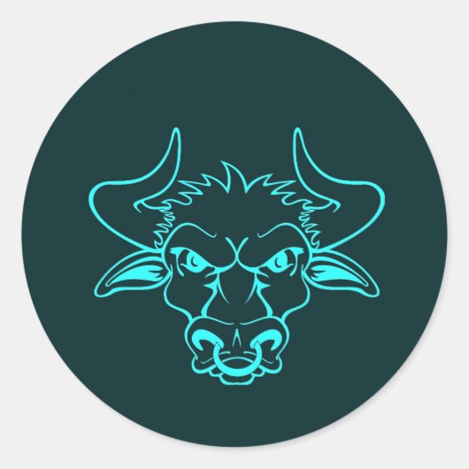 Sticker Rond Bull en colère (Devant)