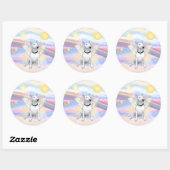 Sticker Rond Bull Terrier (Feuille)