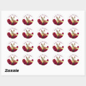 Sticker Rond Bull terrier avec rose - Bonjour belle (Feuille)