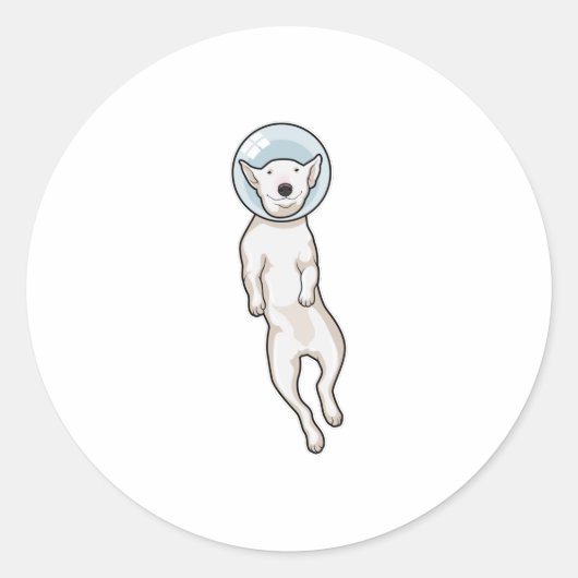 Sticker Rond Bull Terrier Space (Devant)