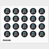 Sticker Rond Bull Terriers maman sorcière Beagle Halloween cade (Feuille)