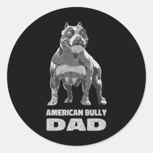 Sticker Rond Bulldog Amoureux des chiens American Bully Papa