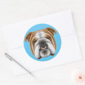 Sticker Rond Bulldog anglais (Enveloppe)