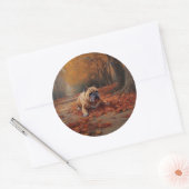Sticker Rond Bulldog en automne Feuilles automne Inspire (Enveloppe)
