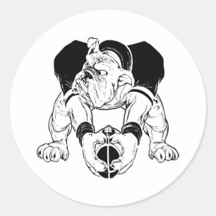 Sticker Rond Bulldog Football