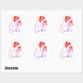 Sticker Rond Bulldog Français Chien Chien Chien Doux Stick Chie (Feuille)