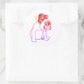 Sticker Rond Bulldog Français Chien Chien Chien Doux Stick Chie (Sac)
