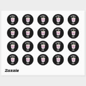 Sticker Rond Bulldog Frenchie Célébration Thème (Feuille)