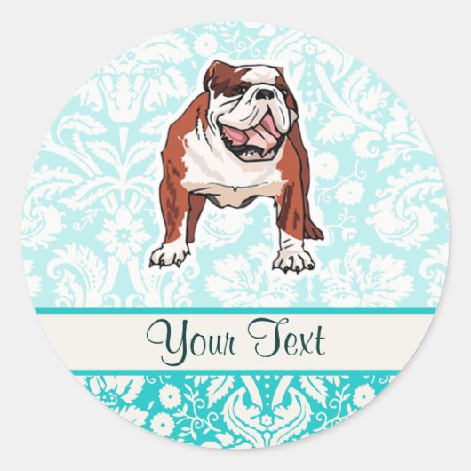 Sticker Rond Bulldog ; mignon (Devant)