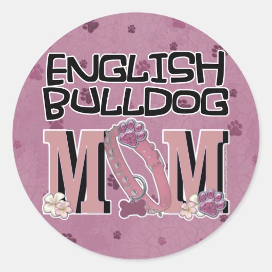 Sticker Rond Bulldog MOM anglais (Devant)