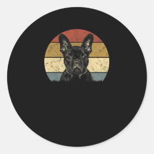 Sticker Rond Bulldog Retro Vintage 60s les années 70 Amusants F