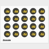 Sticker Rond Bulldozer jaune (Feuille)