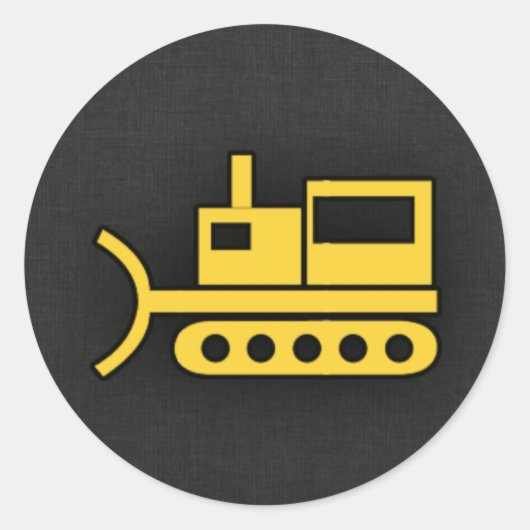 Sticker Rond Bulldozer jaune (Devant)