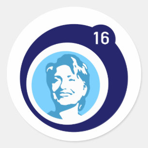 Sticker Rond bulle bleue d'hillary clinton