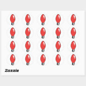Sticker Rond Bulle d'arbre de Noël rouge (Feuille)