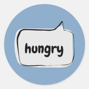 Sticker Rond Bulle de dialogue affamé