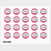 Sticker Rond Bulle de dialogue personnalisée rose fun (Feuille)