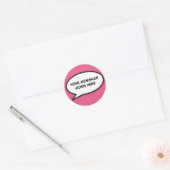Sticker Rond Bulle de dialogue personnalisée rose fun (Enveloppe)