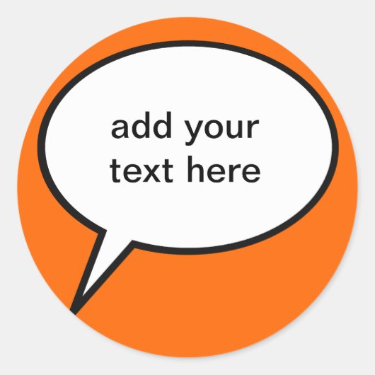 Sticker Rond bulle de discours personnalisable (Devant)
