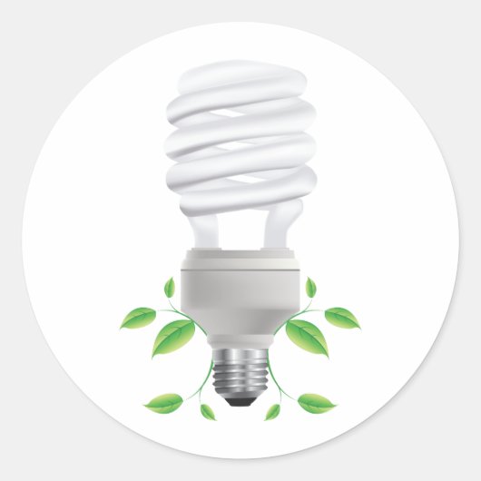 Sticker Rond Bulle Lite ~ Compact Florescent CF Live Green (Devant)