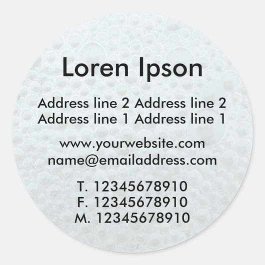 Sticker Rond Bulles blanches Entreprise / Profil (Devant)