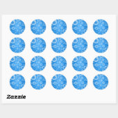 Sticker Rond Bulles bleues (Feuille)