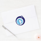 Sticker Rond bulles bleues de hillary Clinton 08. (Enveloppe)
