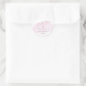 Sticker Rond Bulles de champagne rose, Merci d'aquarelle (Sac)