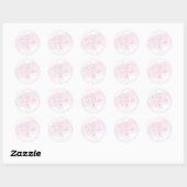 Sticker Rond Bulles de champagne rose, Merci d'aquarelle (Feuille)