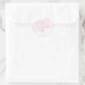 Sticker Rond Bulles de champagne rose, Merci d'aquarelle (Sac)