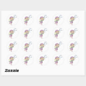 Sticker Rond Bulles de filles (Feuille)