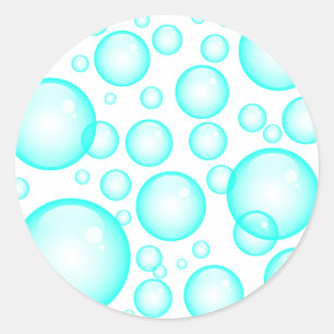 Sticker Rond Bulles de turquoise