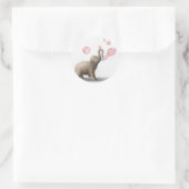 Sticker Rond bulles roses d'éléphant mignon (Sac)